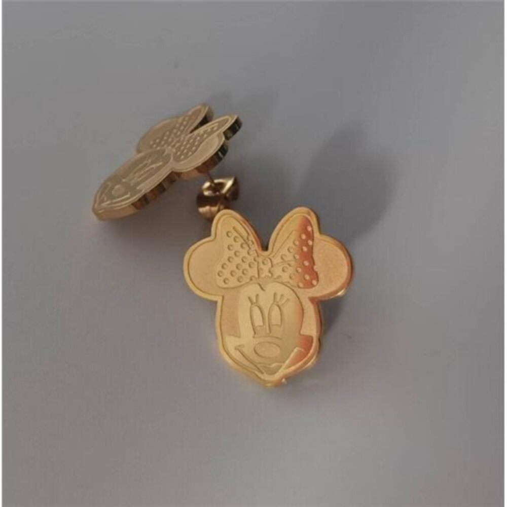 NEW PAIR OF DISNEY MINNIE MOUSE GOLD STUD EARRINGS EARS JEWELRY SET MICKEY - Picture 3 of 7